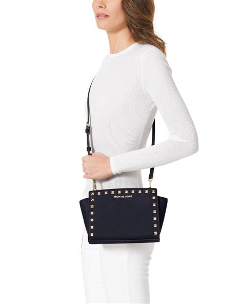 michael kors selma bag navy blue|Michael Kors selma studded.